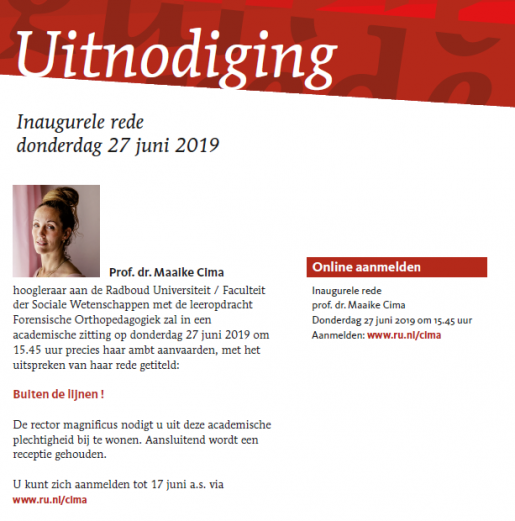 Nieuws: Uitnodiging rede Maaike Cima: Buiten de lijnen